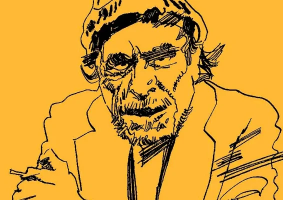 Charles Bukowski, portrait by italian artist Graziano Origa, 2008