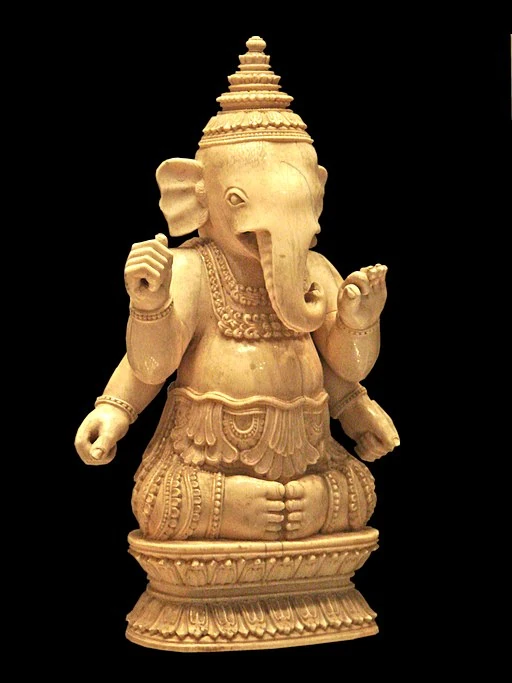 Ganesha, South India, 19th century, ivory, Dahlem Museum of Asian Art, Berlin - via Wikimedia Commons